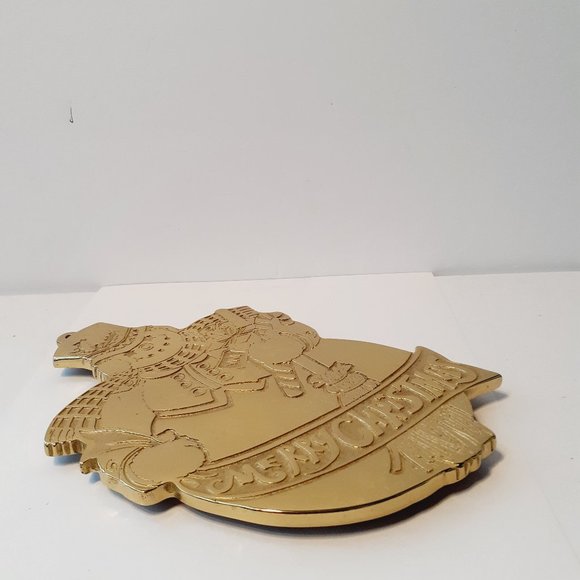 Virginia Metalcrafters Merry Christmas The SNOWMAN Brass Trivet - 4th in Series - Picture 8 of 8
